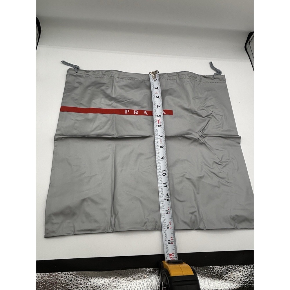 Prada Authentic Nylon Drawstring Dustbag Gray 15.… - image 2